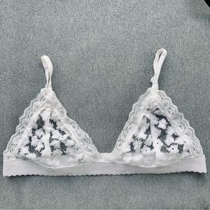 Lacy white bra